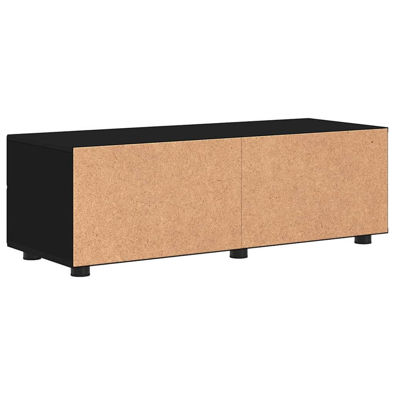 vidaXL TV szekrény fiókkal polcokkal Fekete 100.5 x 39 x 30 cm Faanyag