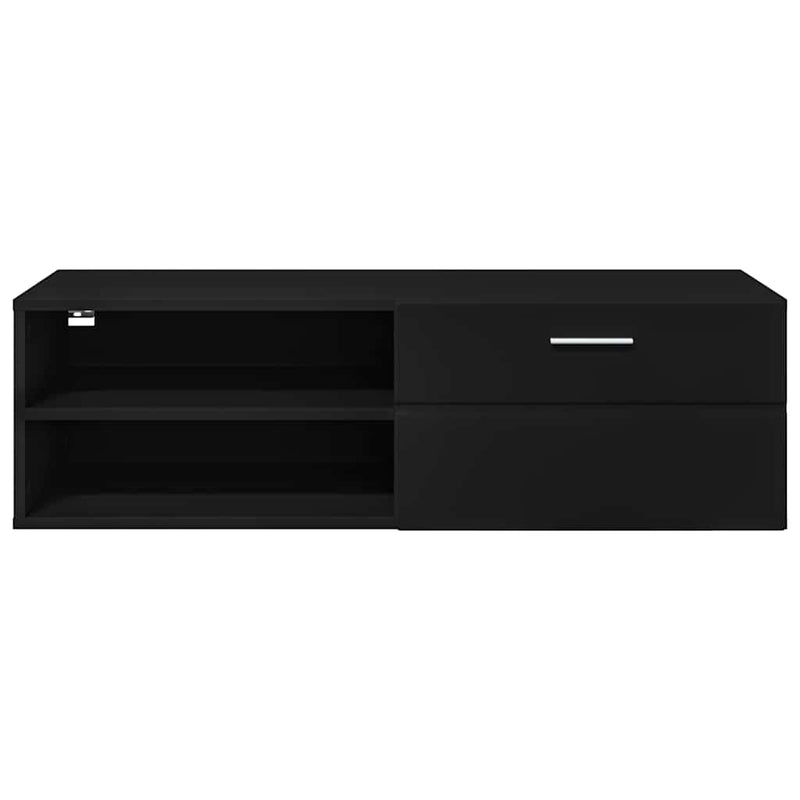 vidaXL TV szekrény fiókkal polcokkal Fekete 100.5 x 39 x 30 cm Faanyag