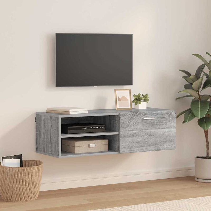 vidaXL TV szekrény fiókkal Szürke sonoma 100.5 x 39 x 30 cm Faanyag