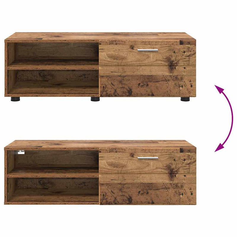 vidaXL TV szekrény fiókkal Régi fa 100.5 x 39 x 30 cm Faanyag