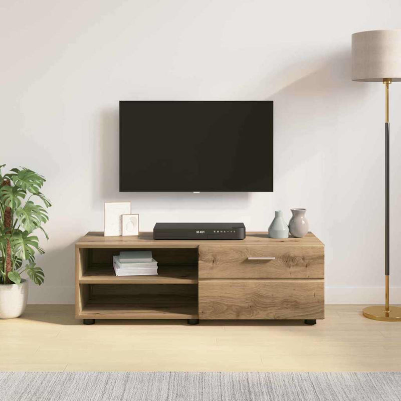 vidaXL TV szekrény fiókkal kézműves tölgy 100.5 x 39 x 30 cm Faanyag