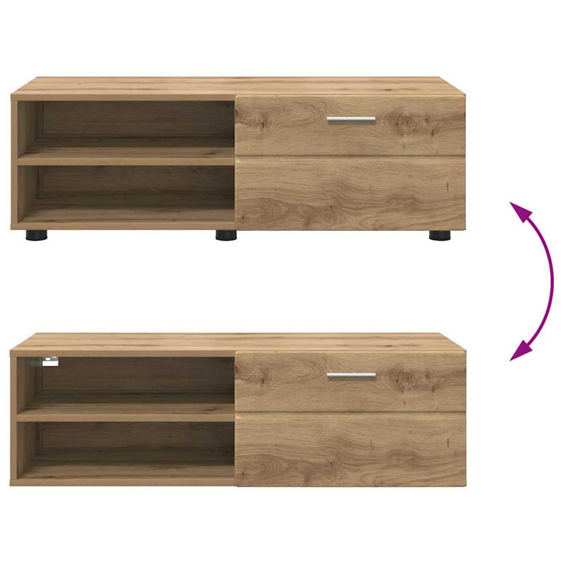 vidaXL TV szekrény fiókkal kézműves tölgy 100.5 x 39 x 30 cm Faanyag