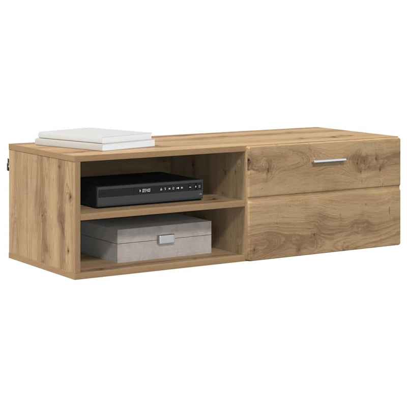 vidaXL TV szekrény fiókkal kézműves tölgy 100.5 x 39 x 30 cm Faanyag