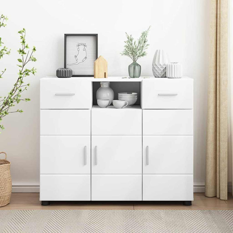 vidaXL Széf fiókkal tárolóval Fehér 88.5 x 30.5 x 73 cm Faanyag
