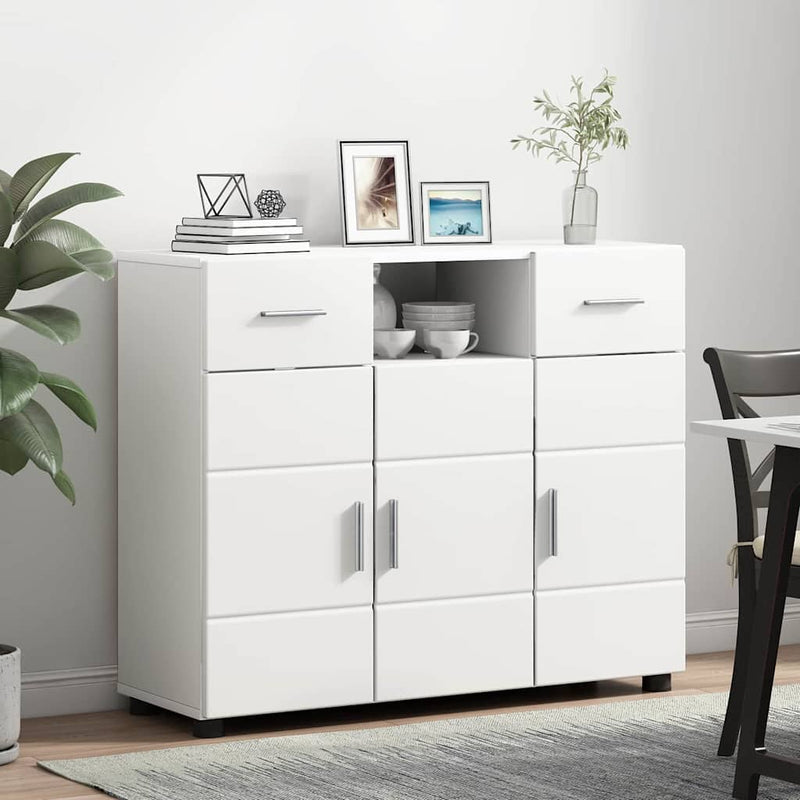 vidaXL Széf fiókkal tárolóval Fehér 88.5 x 30.5 x 73 cm Faanyag