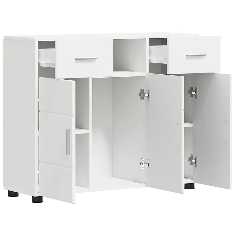 vidaXL Széf fiókkal tárolóval Fehér 88.5 x 30.5 x 73 cm Faanyag