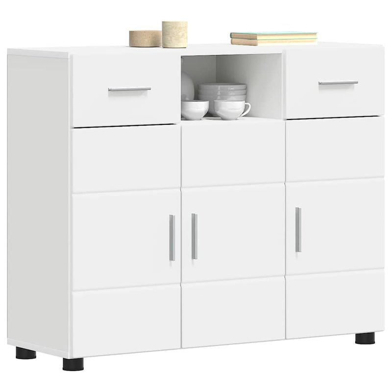 vidaXL Széf fiókkal tárolóval Fehér 88.5 x 30.5 x 73 cm Faanyag