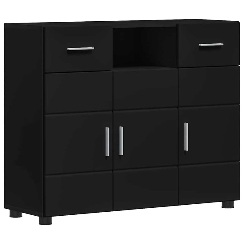 vidaXL Széf fiókkal tárolóval Fekete 88.5 x 30.5 x 73 cm Faanyag