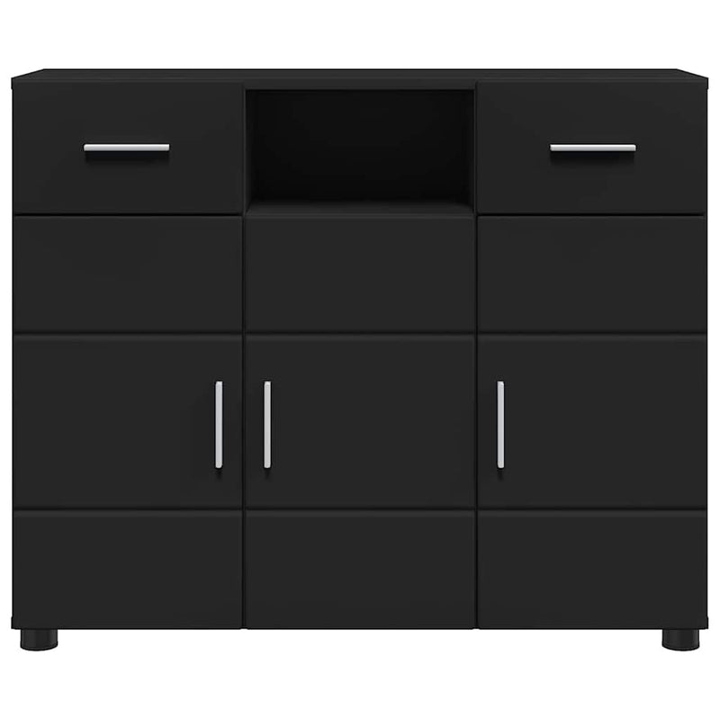 vidaXL Széf fiókkal tárolóval Fekete 88.5 x 30.5 x 73 cm Faanyag