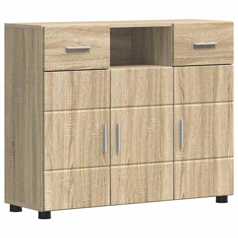 vidaXL Széf fiókkal tárolóval sonoma tölgy 88.5 x 30.5 x 73 cm Faanyag