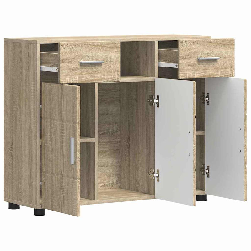 vidaXL Széf fiókkal tárolóval sonoma tölgy 88.5 x 30.5 x 73 cm Faanyag