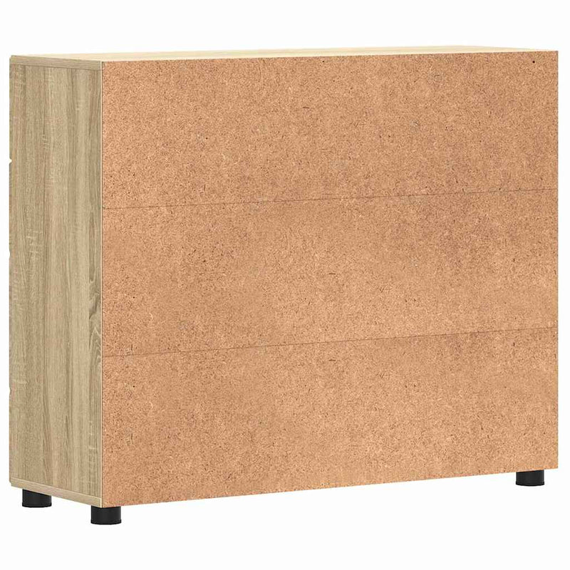 vidaXL Széf fiókkal tárolóval sonoma tölgy 88.5 x 30.5 x 73 cm Faanyag