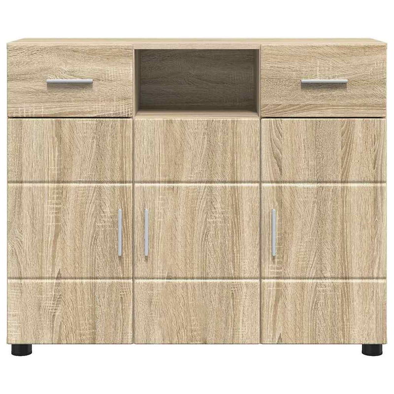vidaXL Széf fiókkal tárolóval sonoma tölgy 88.5 x 30.5 x 73 cm Faanyag