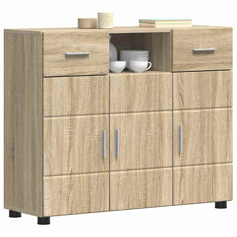 vidaXL Széf fiókkal tárolóval sonoma tölgy 88.5 x 30.5 x 73 cm Faanyag
