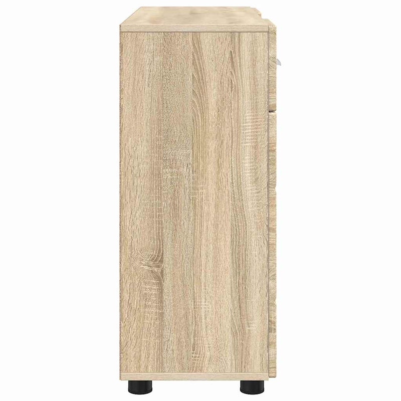 vidaXL Széf fiókkal tárolóval sonoma tölgy 88.5 x 30.5 x 73 cm Faanyag