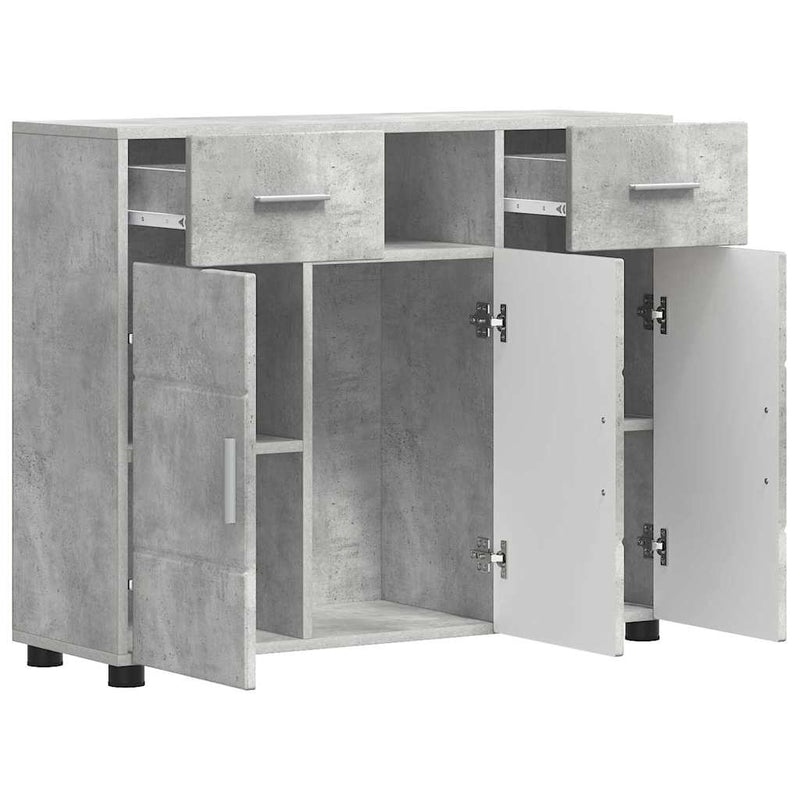 vidaXL Széf fiókkal tárolóval Beton szürke 88.5 x 30.5 x 73 cm Faanyag