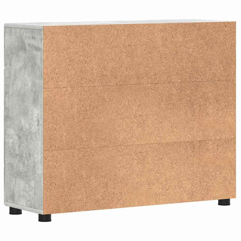 vidaXL Széf fiókkal tárolóval Beton szürke 88.5 x 30.5 x 73 cm Faanyag