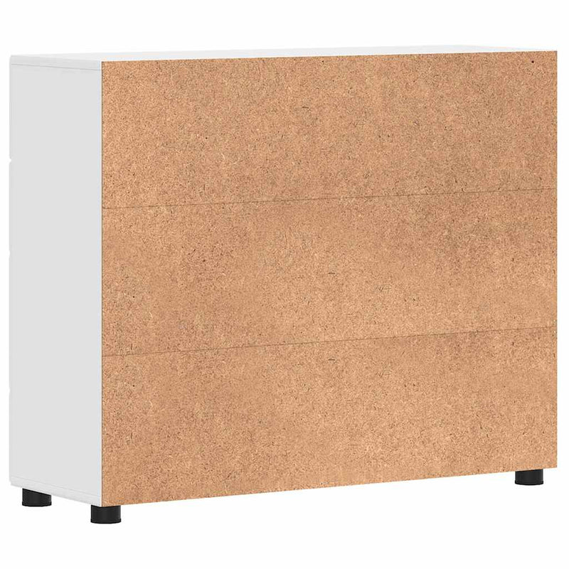 vidaXL Széf fiókkal Magasfényű fehér 88.5 x 30.5 x 73 cm Faanyag