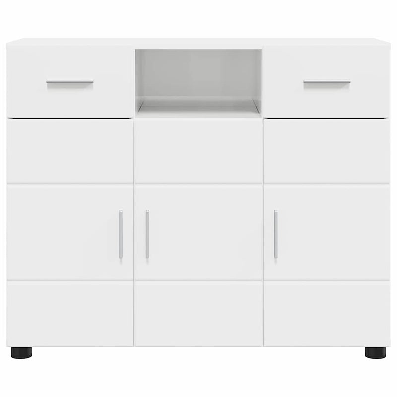 vidaXL Széf fiókkal Magasfényű fehér 88.5 x 30.5 x 73 cm Faanyag