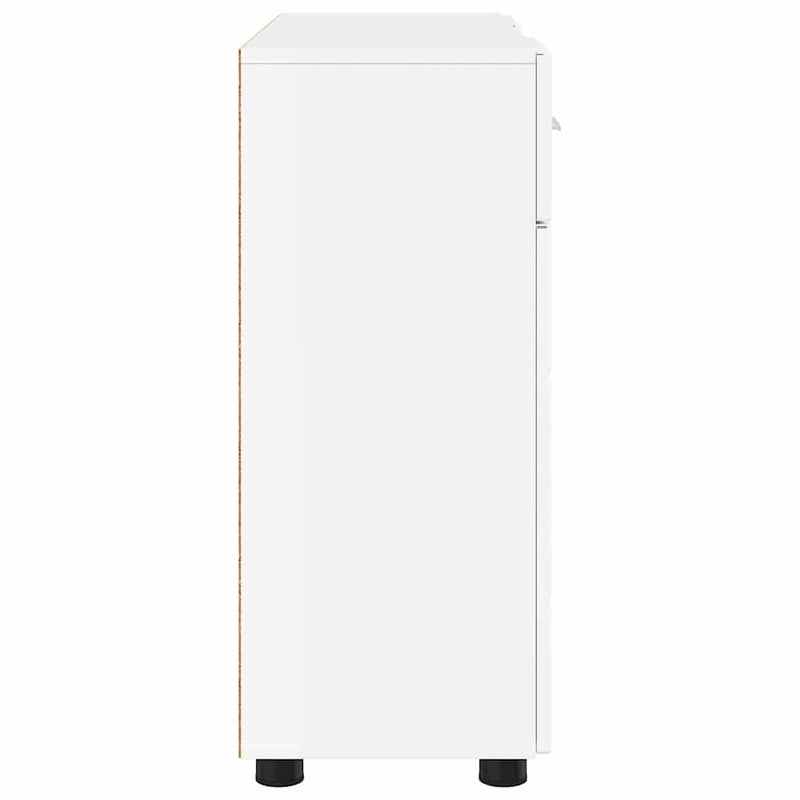 vidaXL Széf fiókkal Magasfényű fehér 88.5 x 30.5 x 73 cm Faanyag