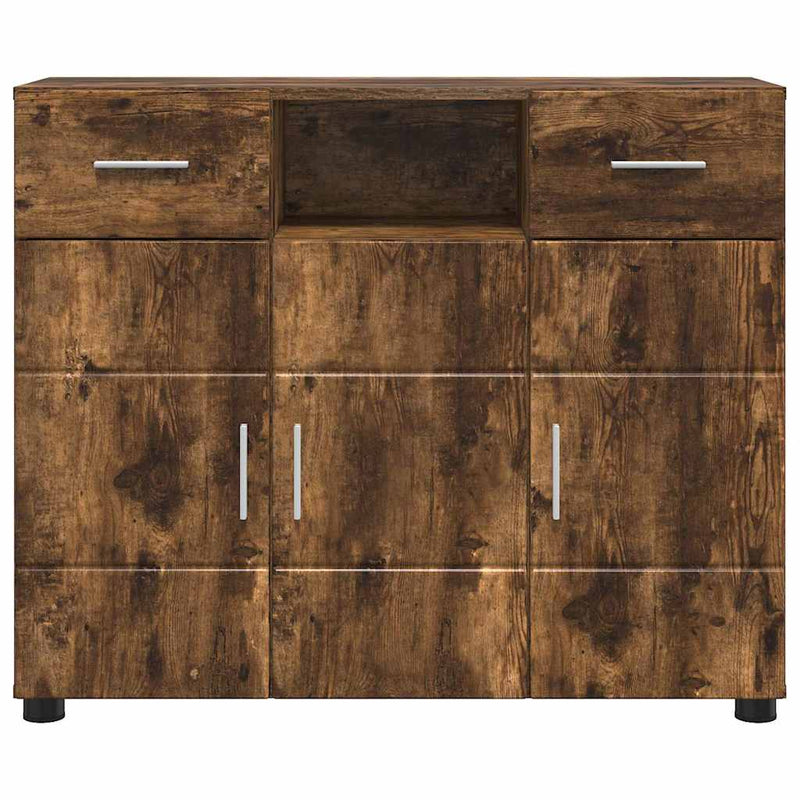 vidaXL Széf fiókkal ajtóval Füstölt tölgy 88.5 x 30.5 x 73 cm Faanyag