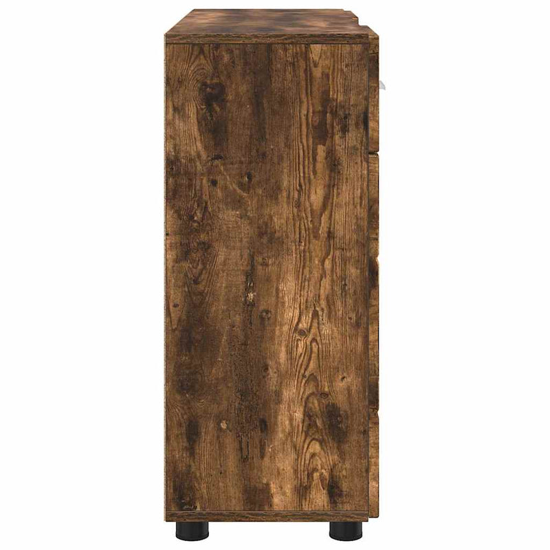 vidaXL Széf fiókkal ajtóval Füstölt tölgy 88.5 x 30.5 x 73 cm Faanyag