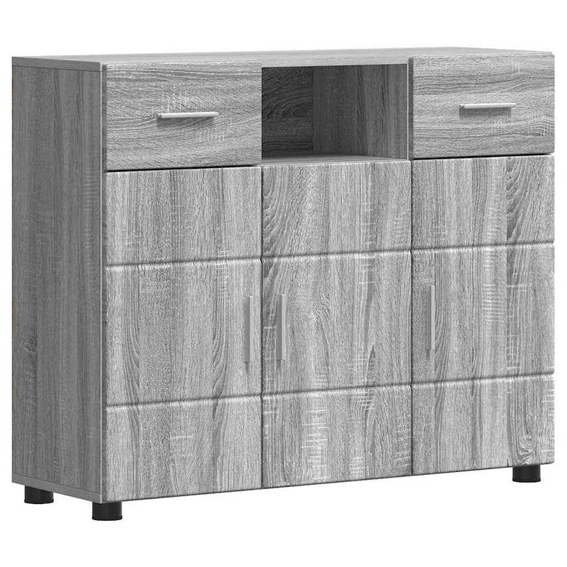 vidaXL Széf fiókkal ajtóval Szürke sonoma 88.5 x 30.5 x 73 cm Faanyag