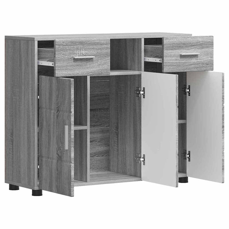 vidaXL Széf fiókkal ajtóval Szürke sonoma 88.5 x 30.5 x 73 cm Faanyag