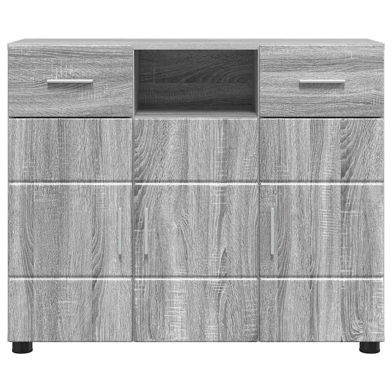 vidaXL Széf fiókkal ajtóval Szürke sonoma 88.5 x 30.5 x 73 cm Faanyag