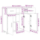 vidaXL Fából Készült Szekrény Szürke Sonoma 88,5 x 30,5 x 73 cm