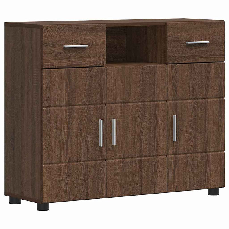 vidaXL Széf fiókkal tárolóval barna tölgy 88.5 x 30.5 x 73 cm Faanyag
