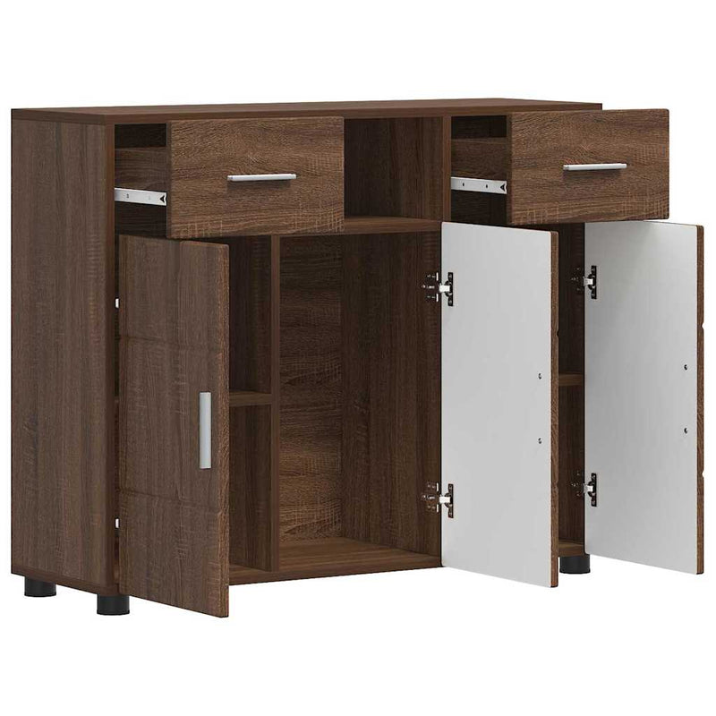 vidaXL Széf fiókkal tárolóval barna tölgy 88.5 x 30.5 x 73 cm Faanyag