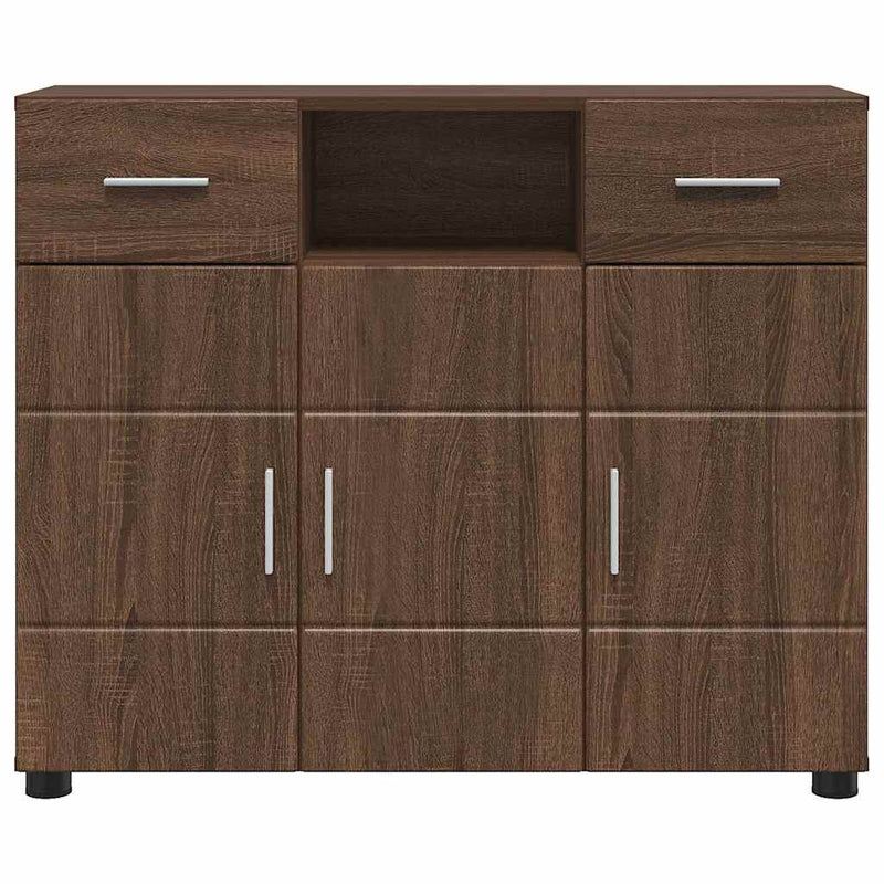 vidaXL Széf fiókkal tárolóval barna tölgy 88.5 x 30.5 x 73 cm Faanyag