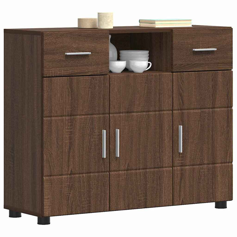 vidaXL Széf fiókkal tárolóval barna tölgy 88.5 x 30.5 x 73 cm Faanyag