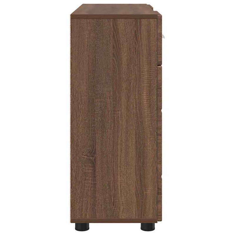 vidaXL Széf fiókkal tárolóval barna tölgy 88.5 x 30.5 x 73 cm Faanyag