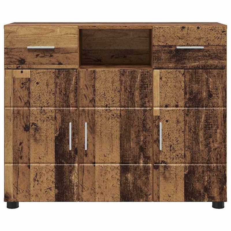 vidaXL Széf fiókkal tárolóval Régi fa 88.5 x 30.5 x 73 cm Faanyag