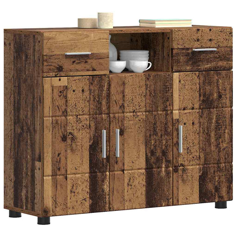 vidaXL Széf fiókkal tárolóval Régi fa 88.5 x 30.5 x 73 cm Faanyag