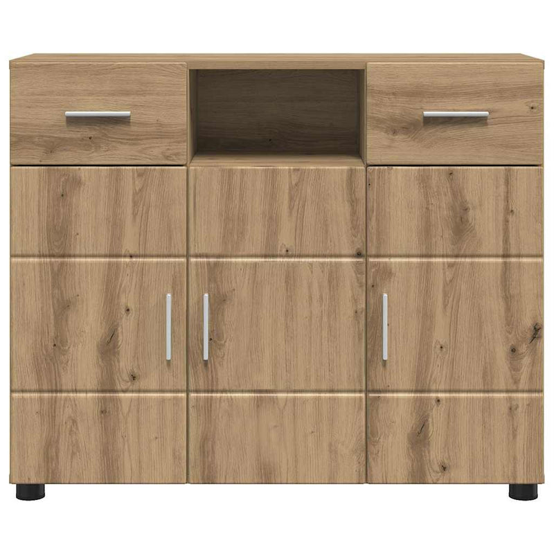 vidaXL Széf fiókkal ajtóval kézműves tölgy 88.5 x 30.5 x 73 cm Faanyag