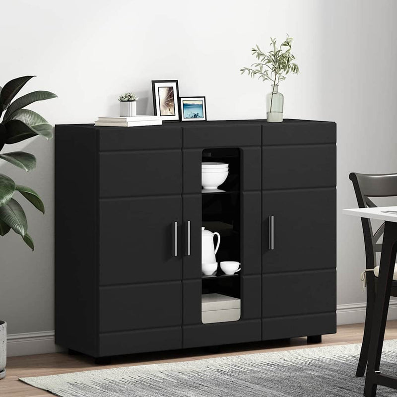 vidaXL Széf polcokkal tárolóval Fekete 55.5 x 29 x 100 cm Faanyag
