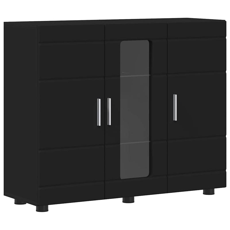 vidaXL Széf polcokkal tárolóval Fekete 55.5 x 29 x 100 cm Faanyag