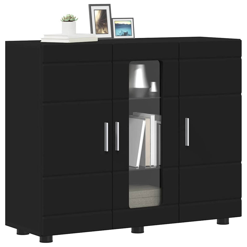 vidaXL Széf polcokkal tárolóval Fekete 55.5 x 29 x 100 cm Faanyag