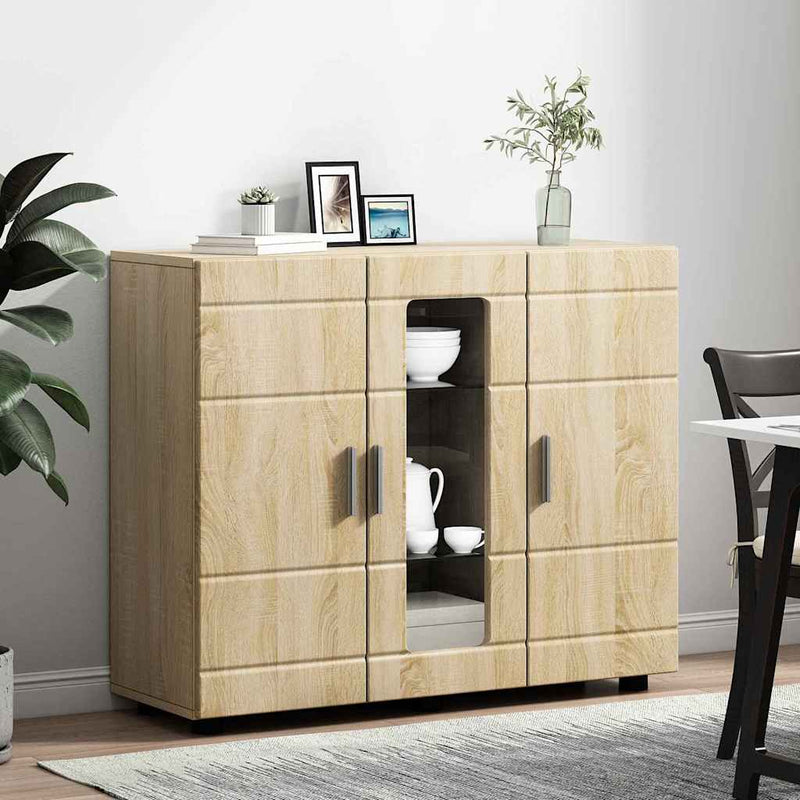 vidaXL Széf polcokkal ajtóval sonoma tölgy 55.5 x 29 x 100 cm Faanyag