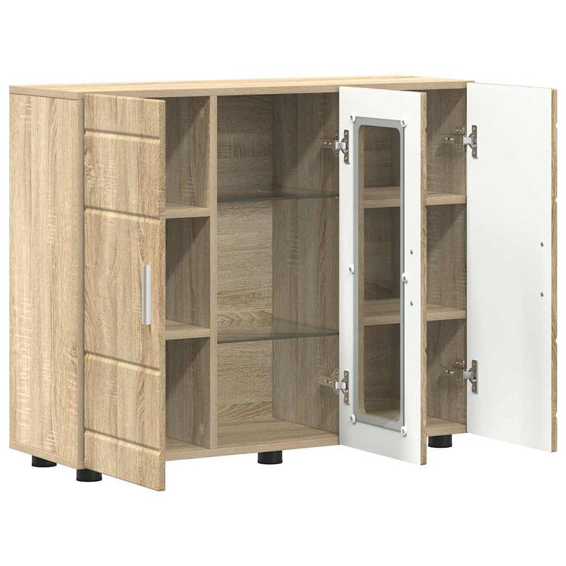 vidaXL Széf polcokkal ajtóval sonoma tölgy 55.5 x 29 x 100 cm Faanyag