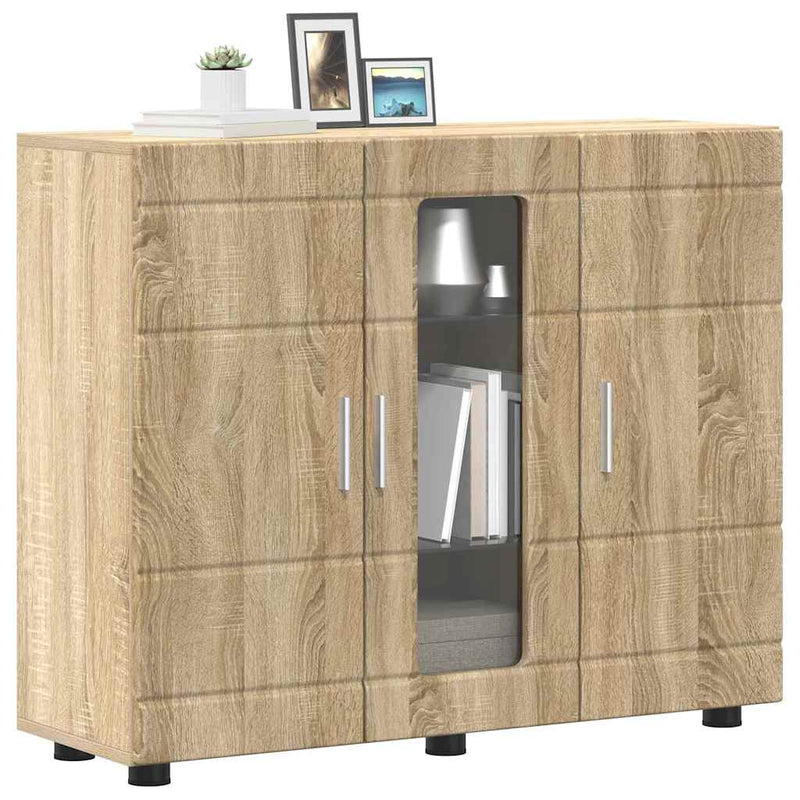 vidaXL Széf polcokkal ajtóval sonoma tölgy 55.5 x 29 x 100 cm Faanyag