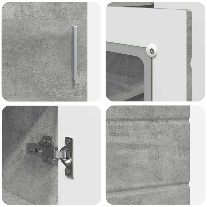 vidaXL Széf polcokkal ajtóval Beton szürke 55.5 x 29 x 100 cm Faanyag