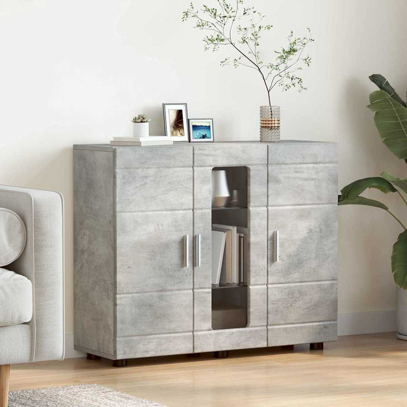 vidaXL Széf polcokkal ajtóval Beton szürke 55.5 x 29 x 100 cm Faanyag