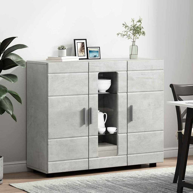 vidaXL Széf polcokkal ajtóval Beton szürke 55.5 x 29 x 100 cm Faanyag
