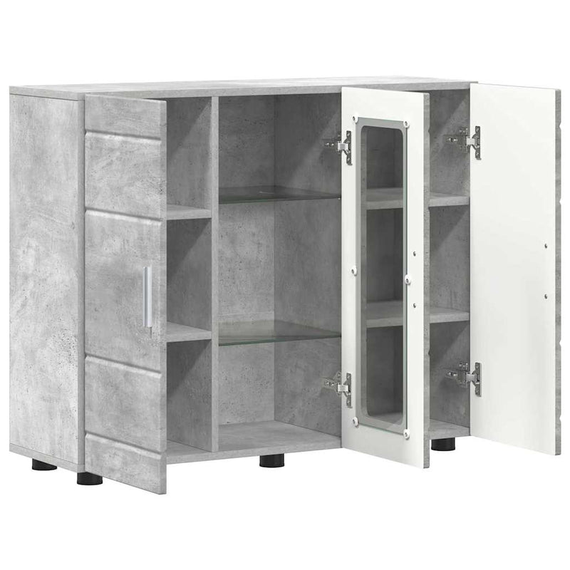 vidaXL Széf polcokkal ajtóval Beton szürke 55.5 x 29 x 100 cm Faanyag