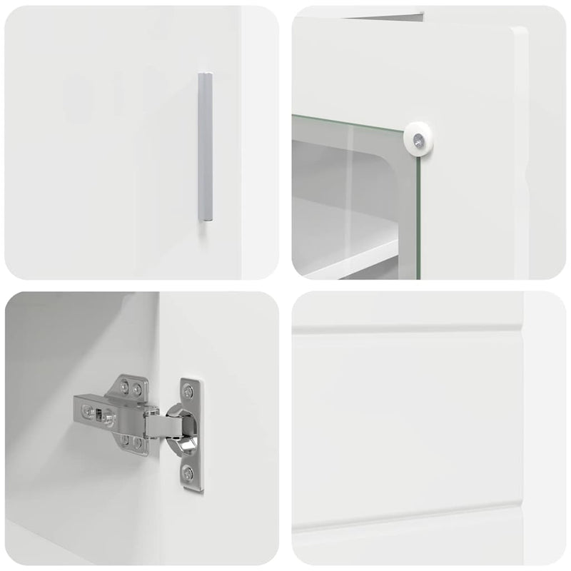vidaXL Széf polcokkal Magasfényű fehér 55.5 x 29 x 100 cm Faanyag
