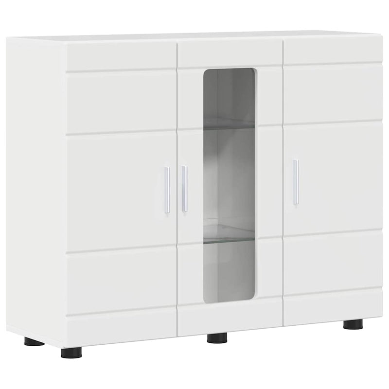 vidaXL Széf polcokkal Magasfényű fehér 55.5 x 29 x 100 cm Faanyag